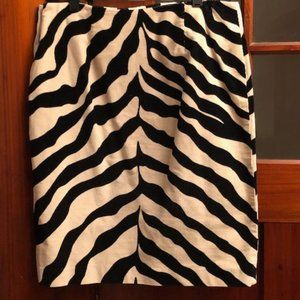 Faux zebra print corduroy skirt
